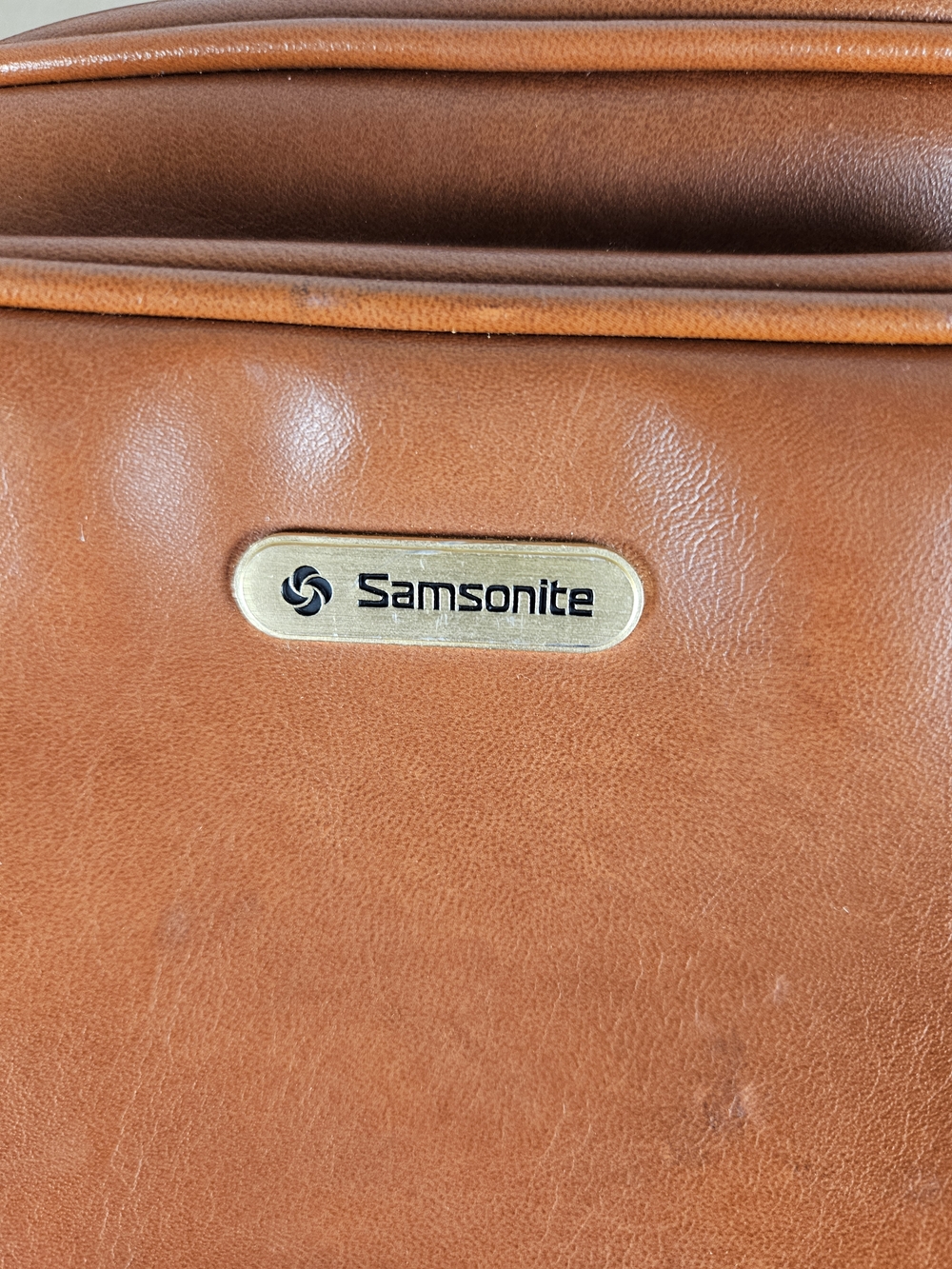 1960s-70s Chestnut Vinyl Samsonite Tote Shoulder Strap Bag/Carry On Luggage/Sams - Picture 2 of 16